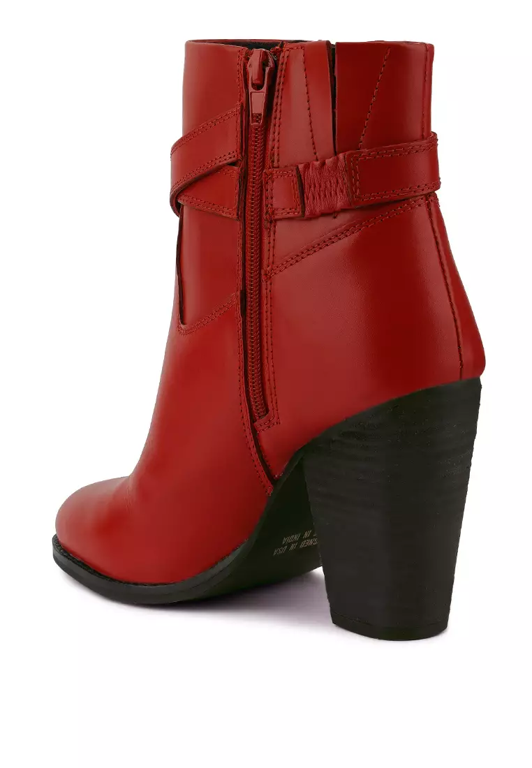 Red booties clearance leather