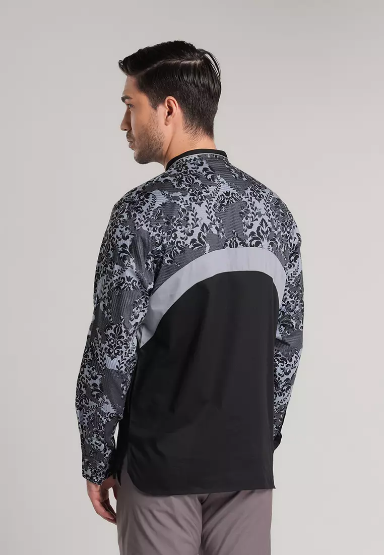 MOC Kemeja Shanghai Lengan Panjang Pria Kamran - Black