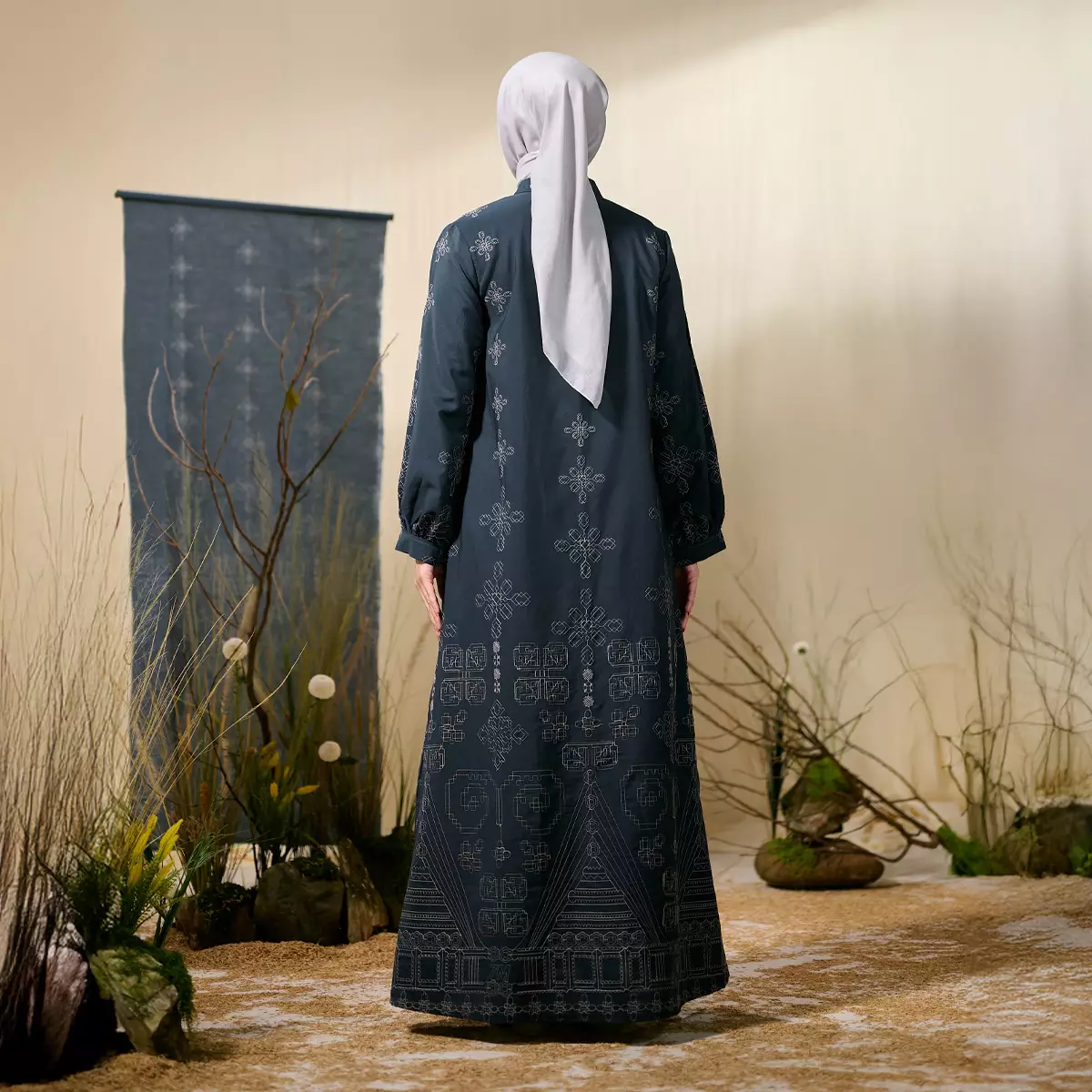 [Raya Collection] ZM Zaskia Mecca - Bintari Deep Navy - Gamis Wanita - Jejak Teduh Ruma - Koleksi Ramadhan Series