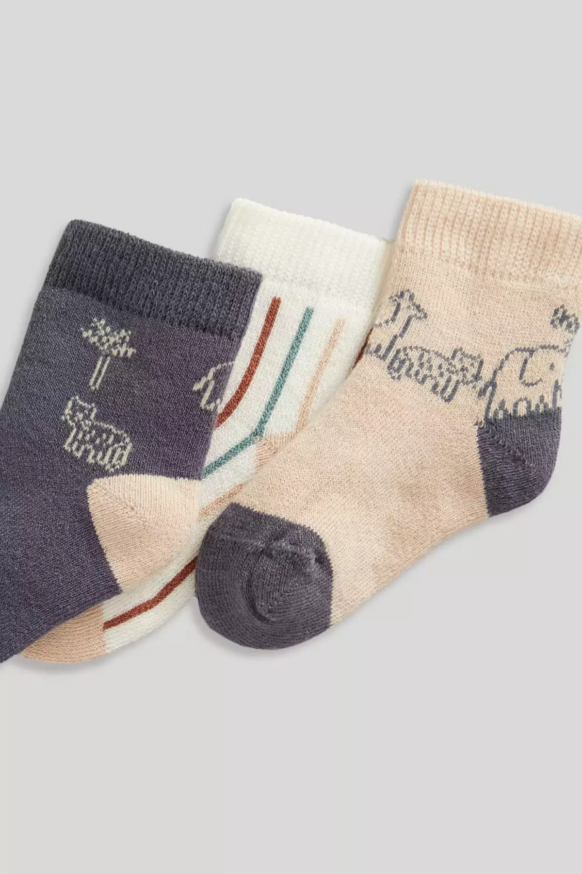 Mothercare 3 Pack Jungle Terry Baby Socks - Kaos Kaki Bayi Laki-laki (Multi)