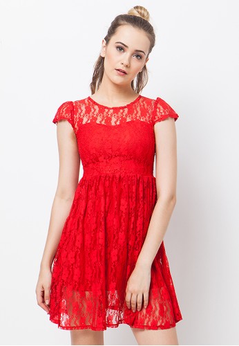 duapola Lace Heart Shape Midi Dress