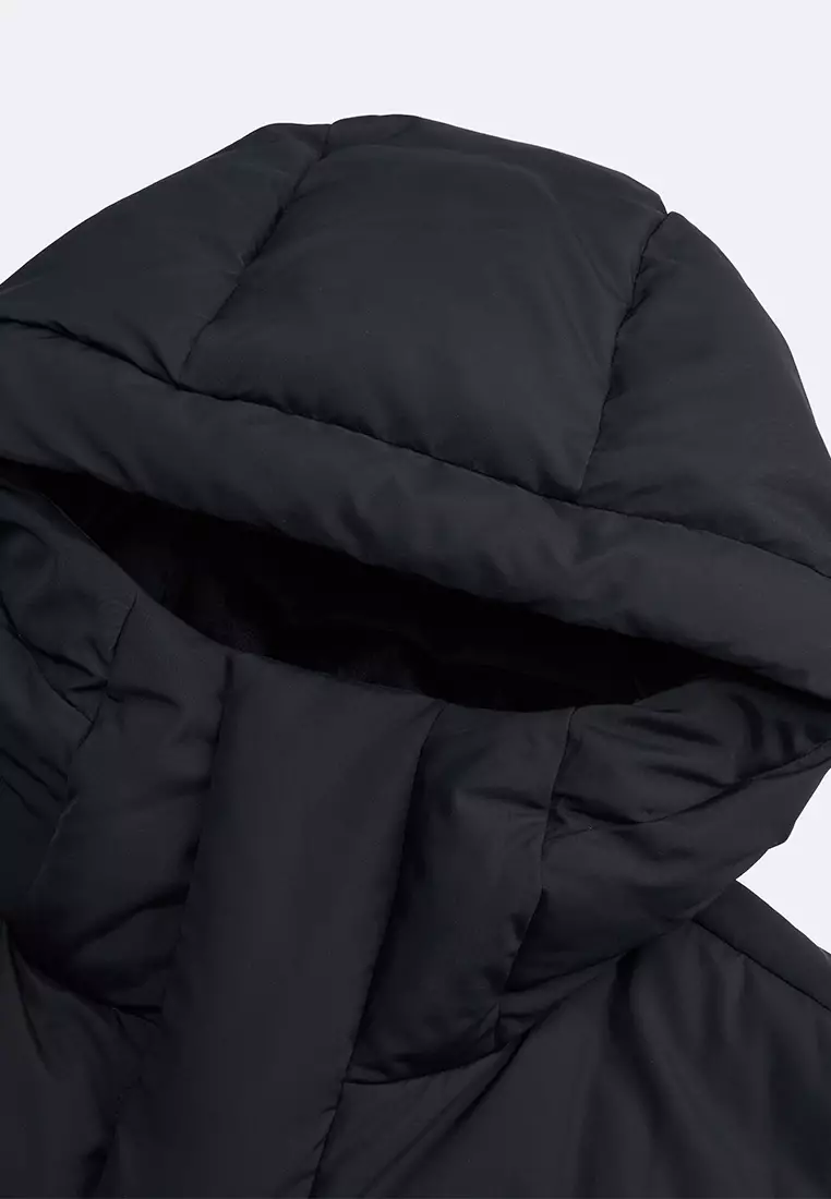 男裝 K-SWISS LOGO 防風長版鵝絨羽絨外套