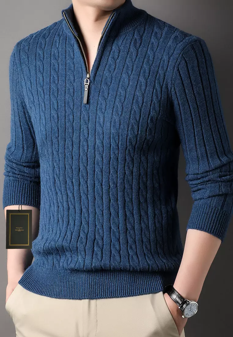 Stand Collar Knitted Sweater BD8511