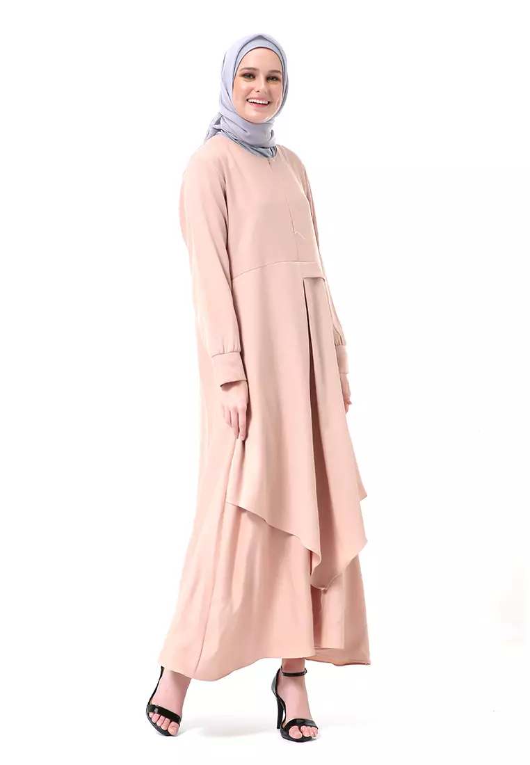 Khalista Gamis Dress Muslimah Lengan Panjang Regular Fit Premium High Quality - Dusty
