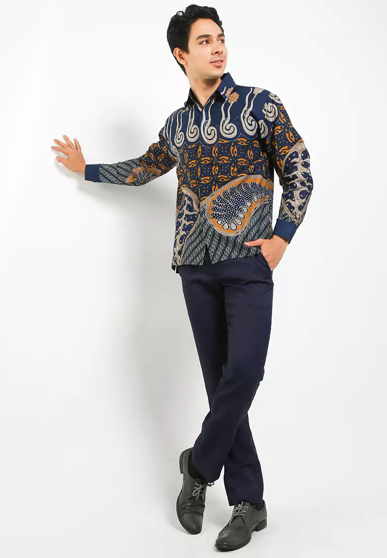 Kenzie Kemeja Batik Exclusive Premium Pria Casual Modern Lengan Panjang