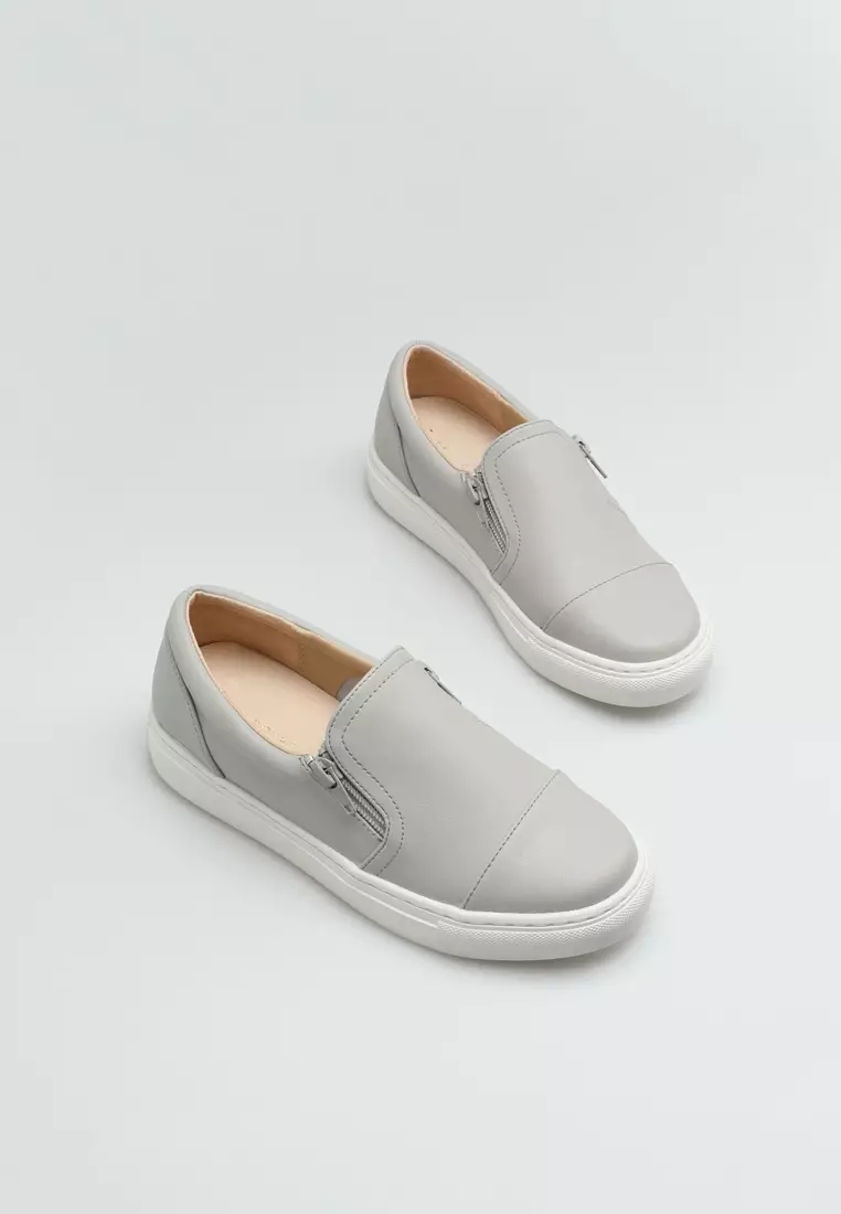 Leather Zipper Slip-Ons TH777-6