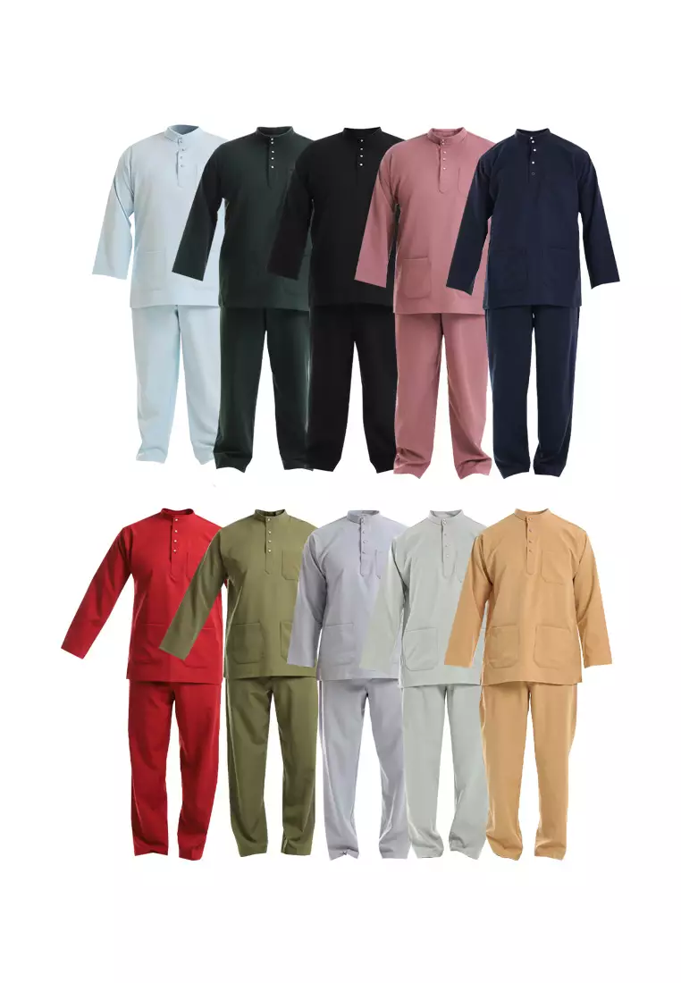 Alain Delon Baju Melayu Cekak Musang Dewasa - 19026001-40SageGreen