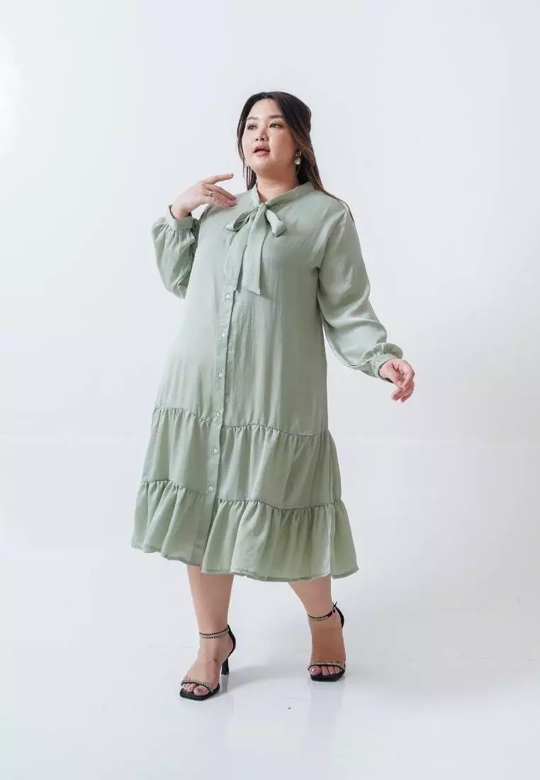 Plus Size Long Dress Ollenca sage