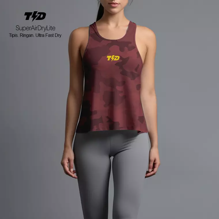 Jual TD Active LSC62 Crop Tank Top Olahraga Camo SuperAirDry Lite Warna ...
