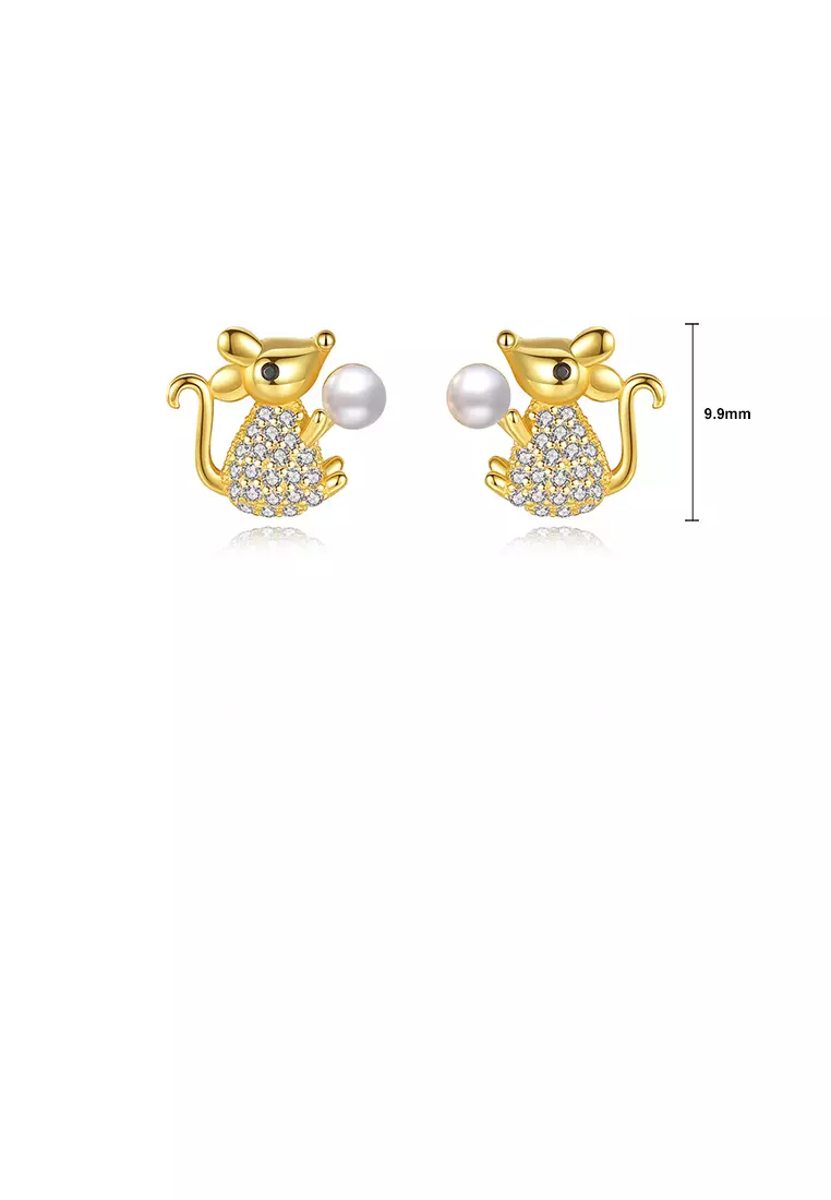 Buy Glamorousky 925 Sterling Silver Plated Gold Simple Cute Little