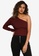 MISSGUIDED red One Shoulder Rib Knit Crop Top DDD97AA7B60A5CGS_1