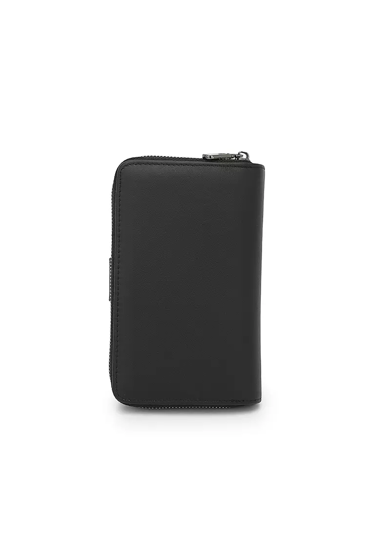 Unisex Genuine Leather RFID Blocking Wallet - Black