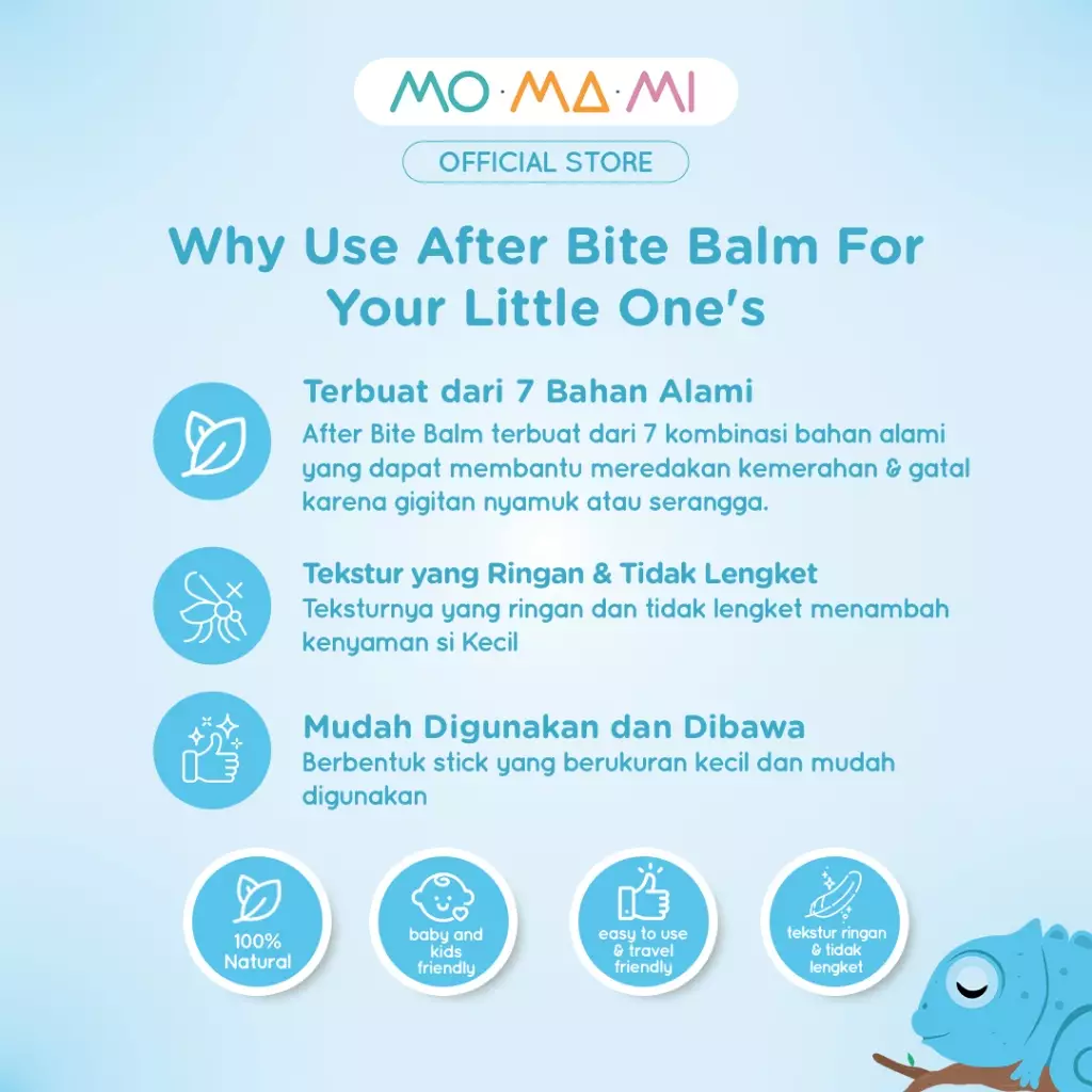 Momami After Bite Balm 14gr - Balsem Pereda Ruam Gatal Gigitan Nyamuk Serangga Anak Bayi