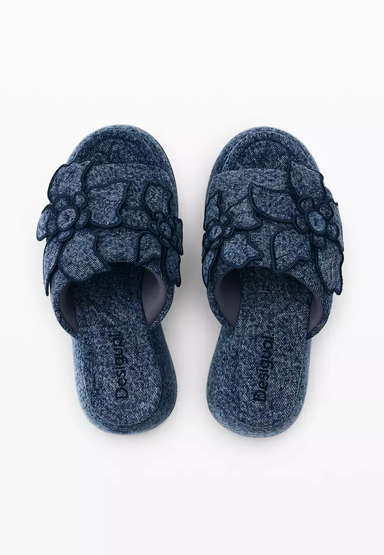 Denim platform sandal