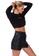 London Rag black All Relaxed Front Slit Cropped Hoodie in Black 6FB93AA64BC70FGS_5