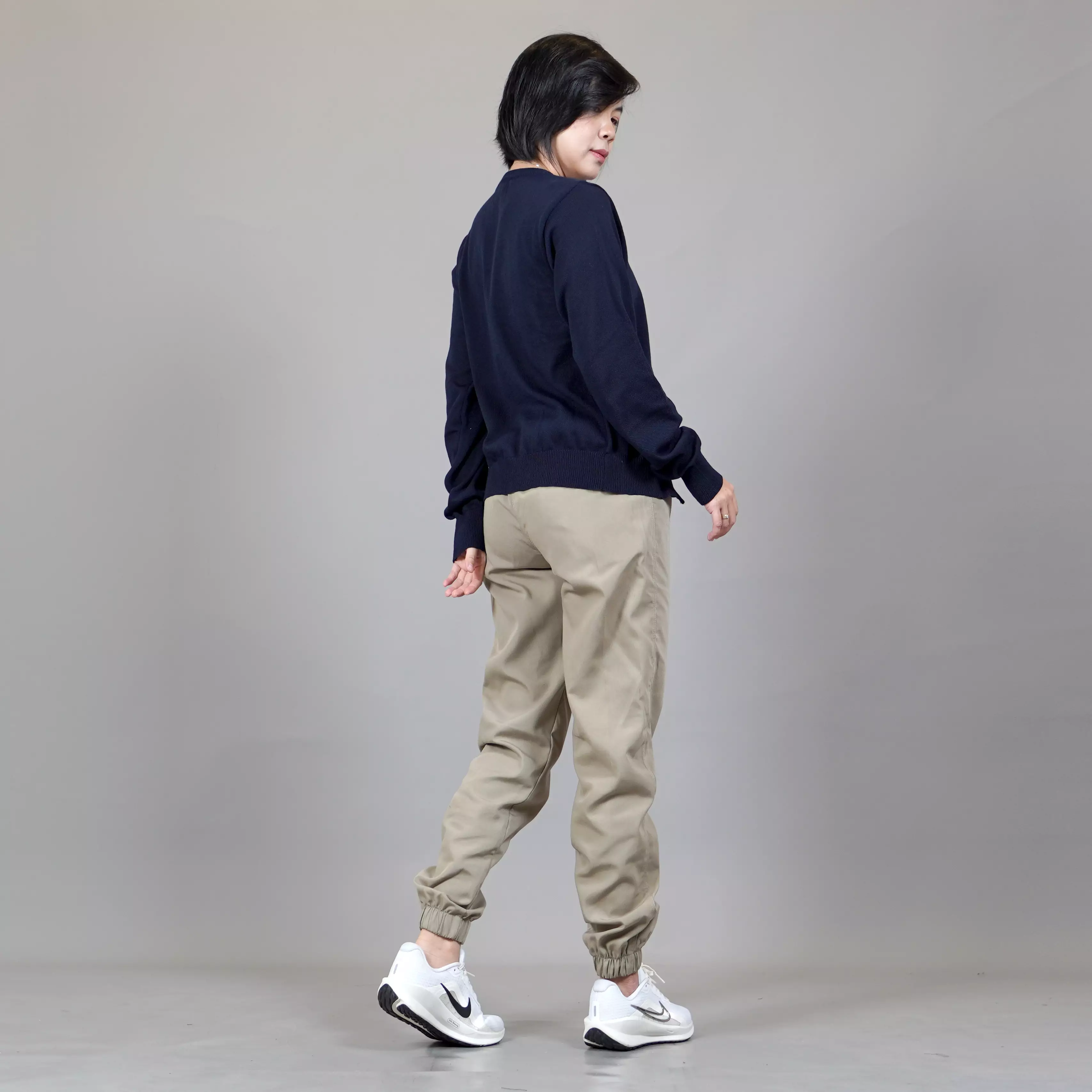  SANDRA Knit Cardigan Korean Style Kardigan Rajut Gaya Korea - NAVY