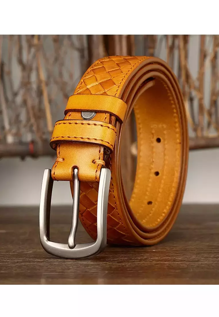 Vintage Woven Cowhide Belt