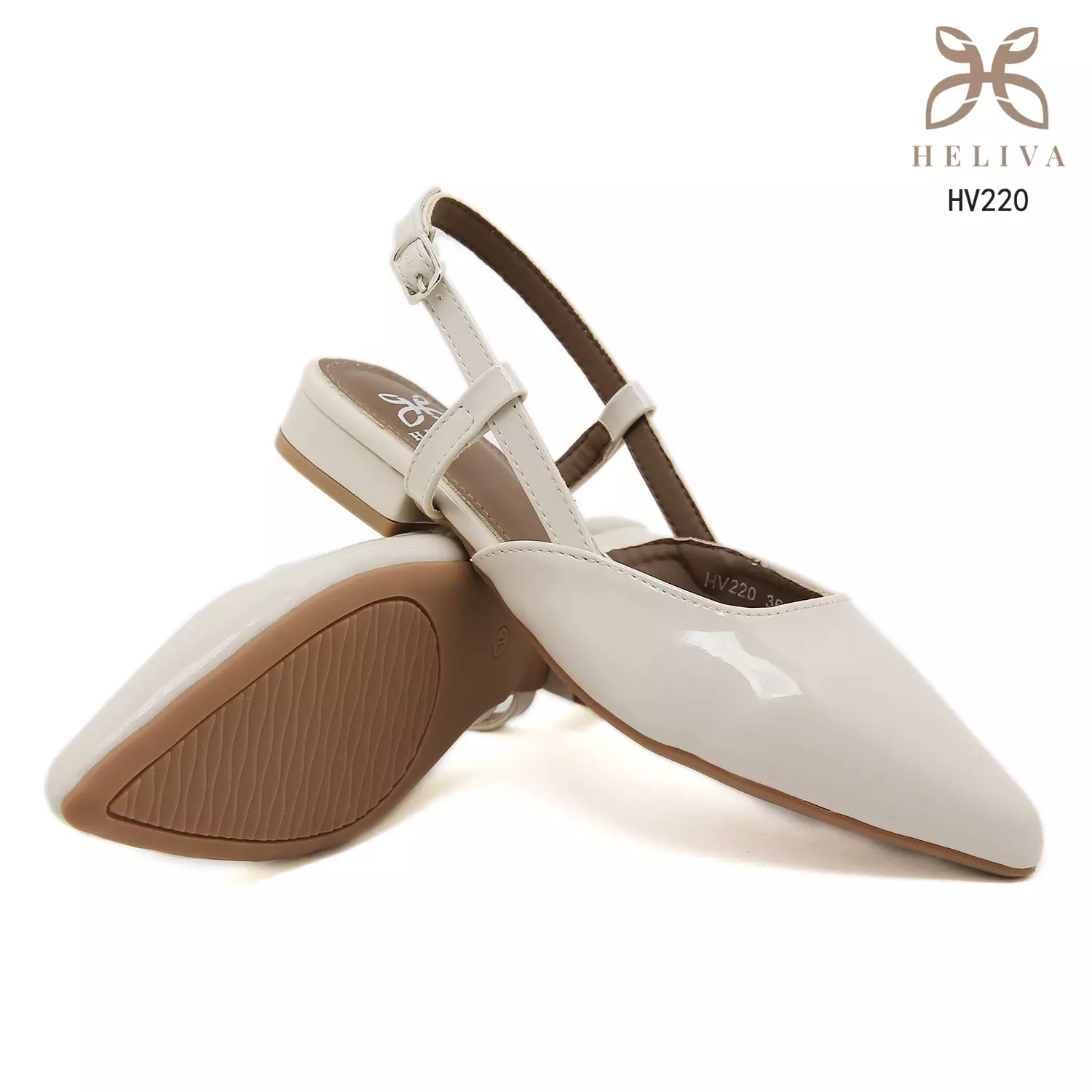 HELIVA LYSANDRA Slingback Flats 2cm Premium Pointed Toe Glossy Series HV220