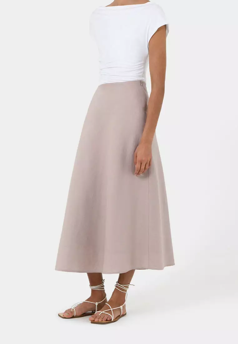 Kade Linen Blend Midi Skirt