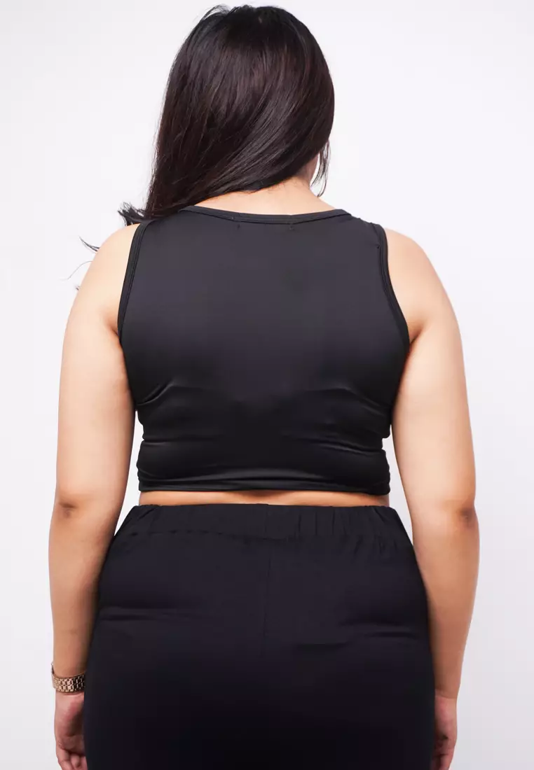 LTE19 TDLA CRTK Crop Tanktop Casual Wanita Polos Black