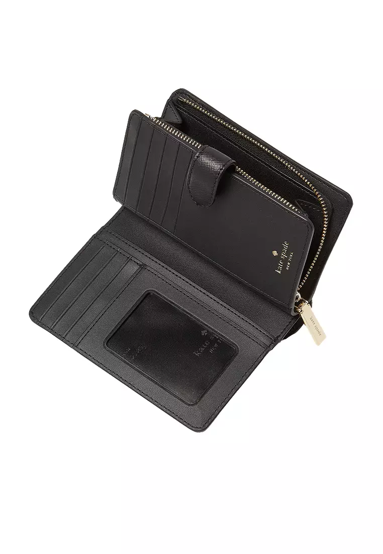Buy Kate Spade Kate Spade Madison Medium Compact Bifold Wallet Black ...
