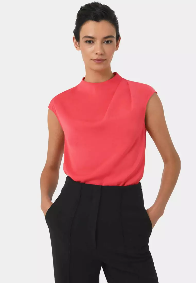 Mallory Draped Shoulder Blouse