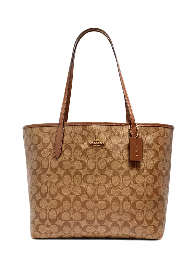 Coach city tote with pouch shop