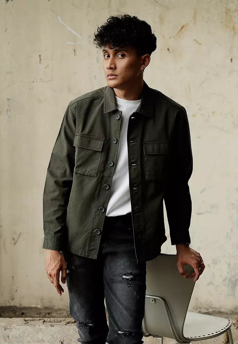 Trucker Button Jacket Premium Green Forest Oxcon