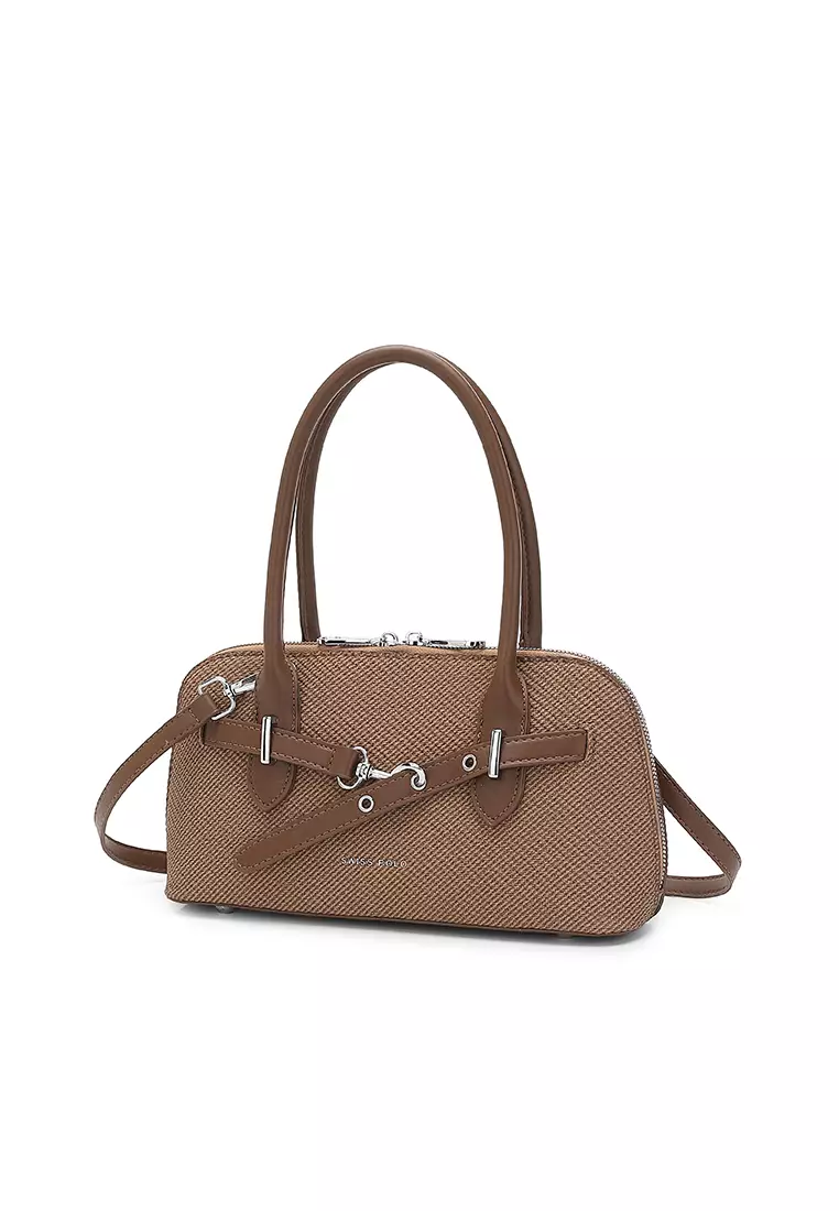 Women's Top Handle Bag / Sling Bag / Crossbody Bag - Brown