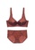 ZITIQUE red Women's Autumn-winter Glossy Non-wired Push Up Lingerie Set (Bra and Underwear) - Red EF665USF8EB5ADGS_1