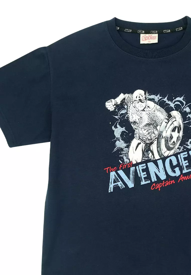 Boys Licensed Oversize Graphic T-Shirt "Captain America Graphite"
