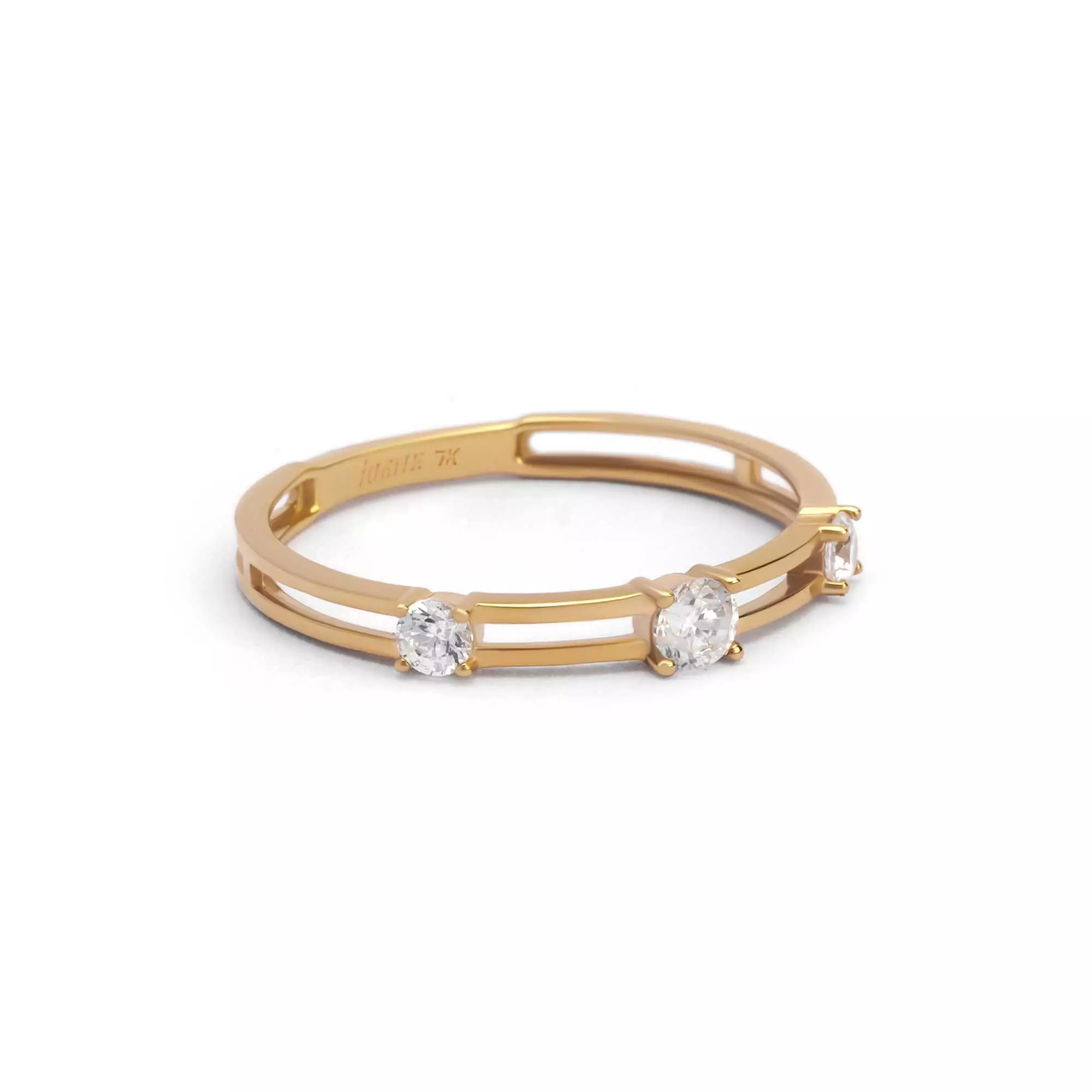 Cincin Emas 7k - Via Gold Ring - Alaina Collection - Juene Jewelry