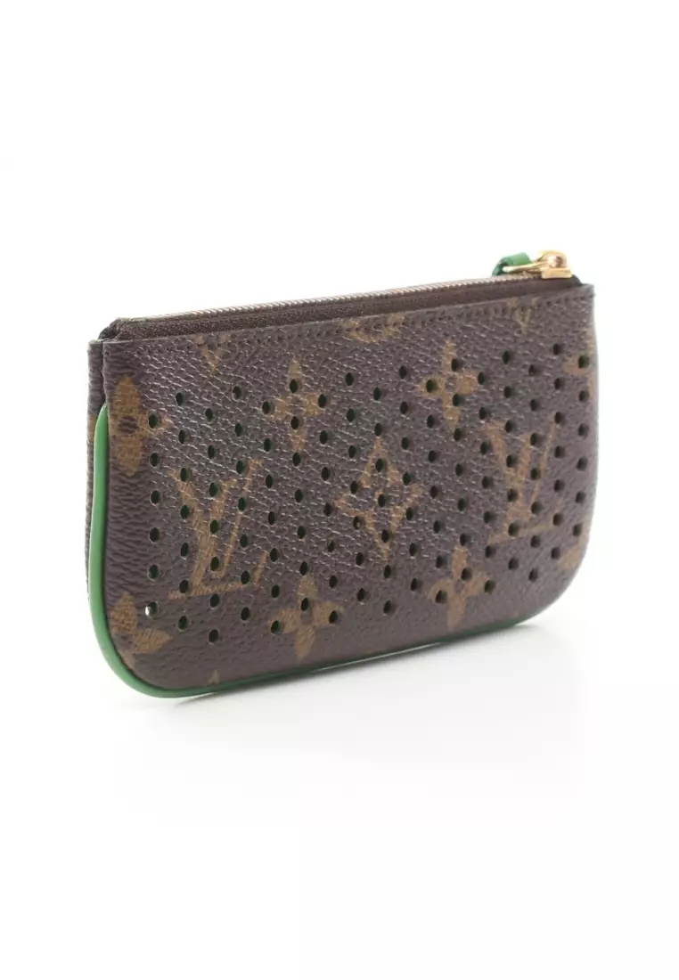 Louis Vuitton Limited Edition Green Monogram Perforated Pochette Cles Key  Pouch
