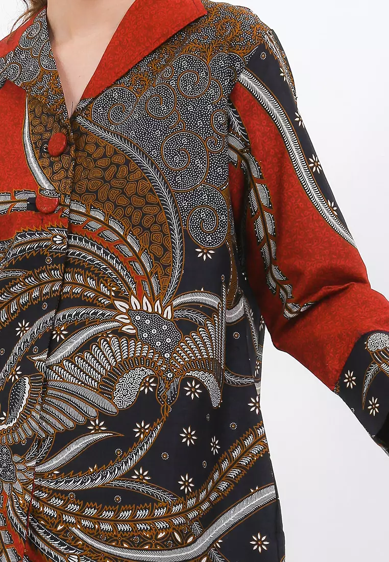 BATIK TALENTA EXCLUSIVE batik wanita blous KAKATUA BLU RED
