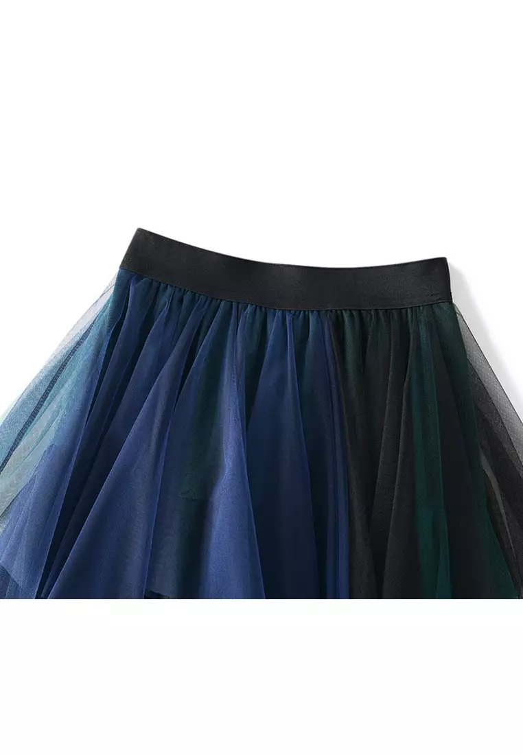 Spring/Summer Irregular Mesh Maxi Skirt AF8063
