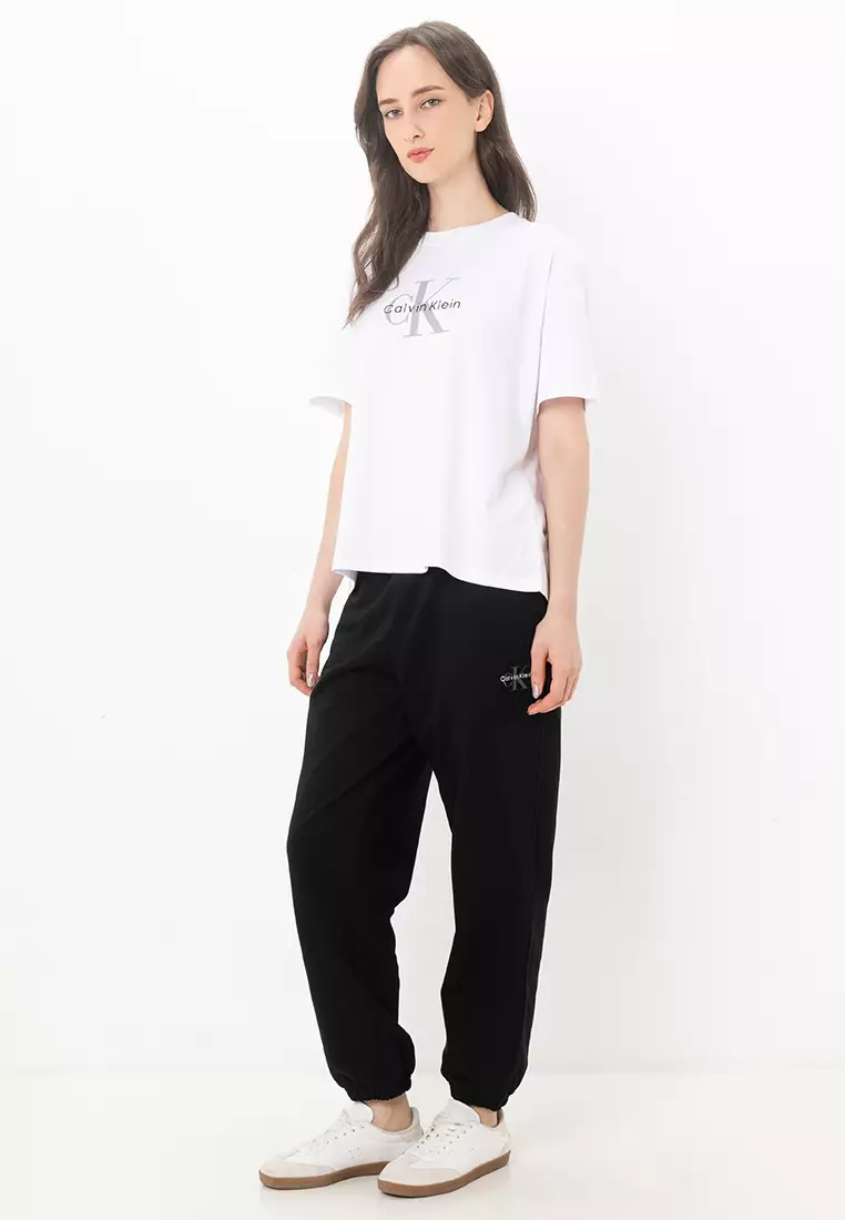 ★★ ★★ Women's Monologo French Terry Relaxed F Buy Calvin Klein Monologo French Terry Jogger Pants - Calvin