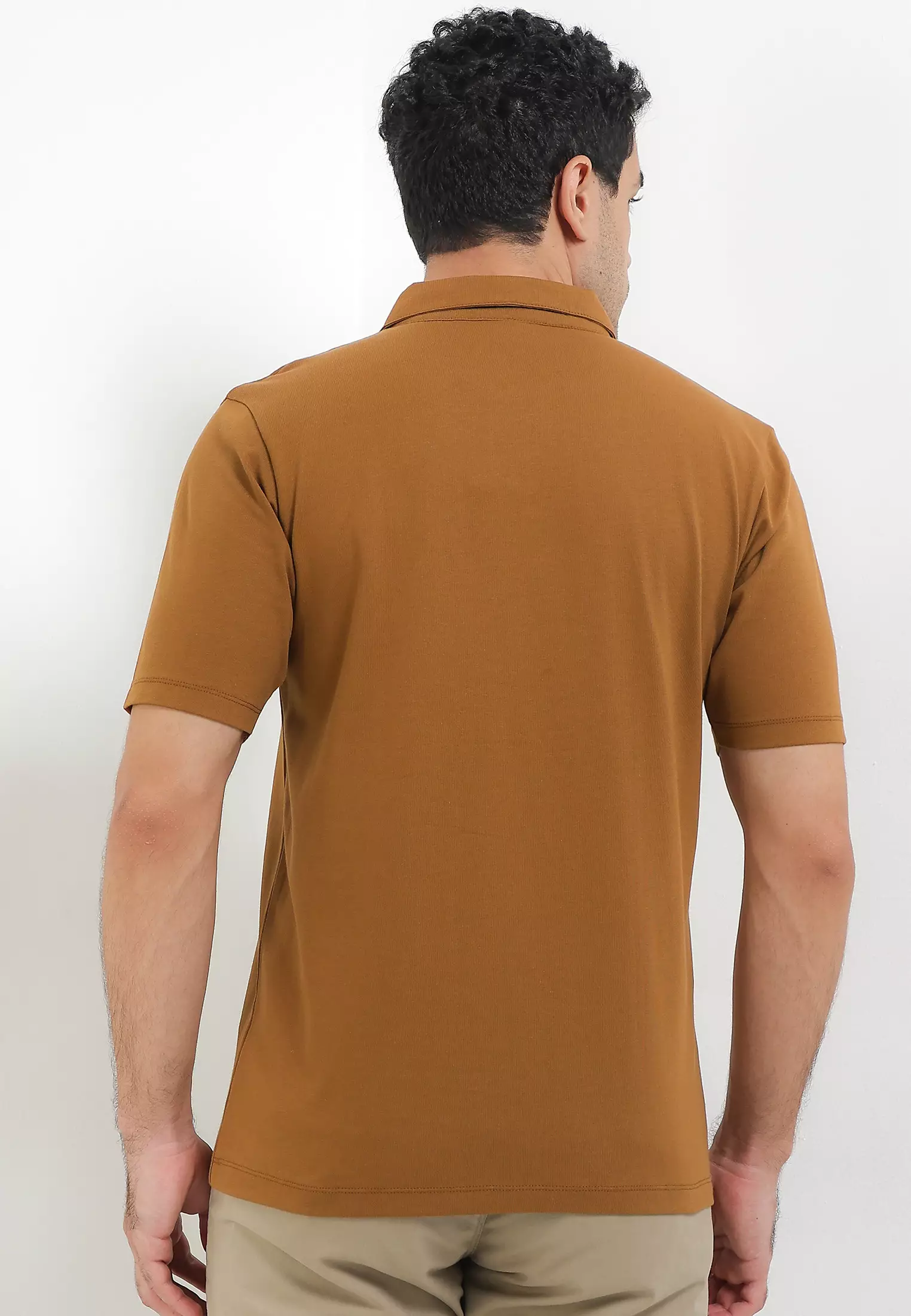 Cressida Regular Polo Shirt One Button Brown - K070C