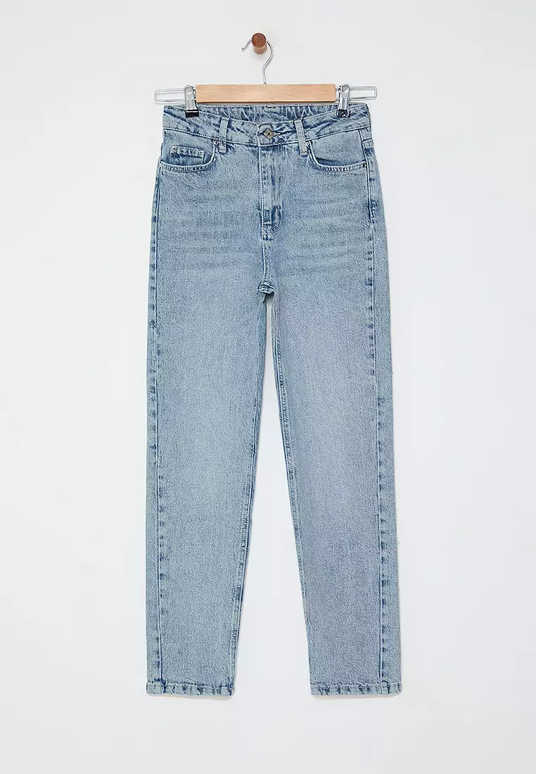 High Waist Slim Mom Jeans