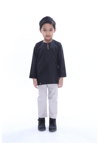 Amar Amran black Kurta Johor For Kids 619AAKA5DE3C8FGS_1