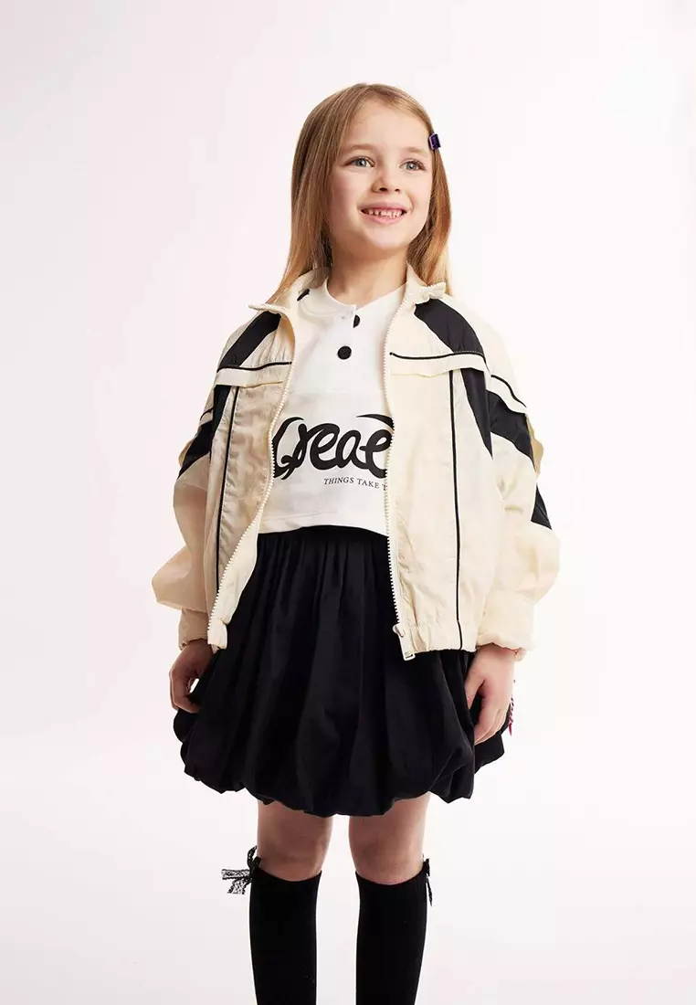 Buy DeFacto Girls' Waterproof Hooded Zippered Pocket Raincoat ...