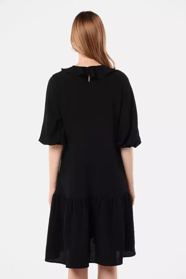 MINIMAL - Holyberry - Midi Wrap Dress - Black Warna Black