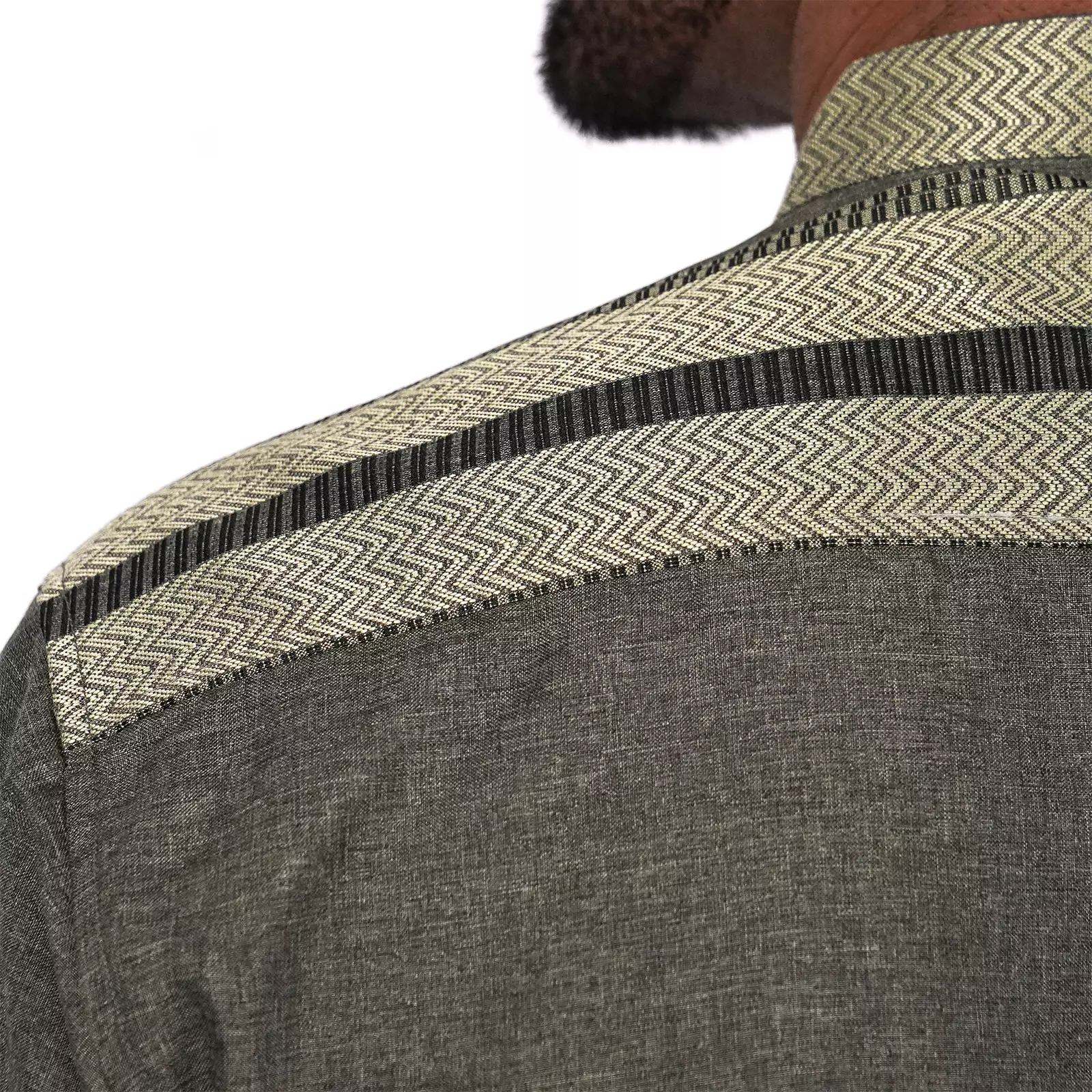 Casella Baju Koko Pria Lengan Panjang Horizontal Design | Koko Lengan Panjang Hadid 9025 Olive Grey