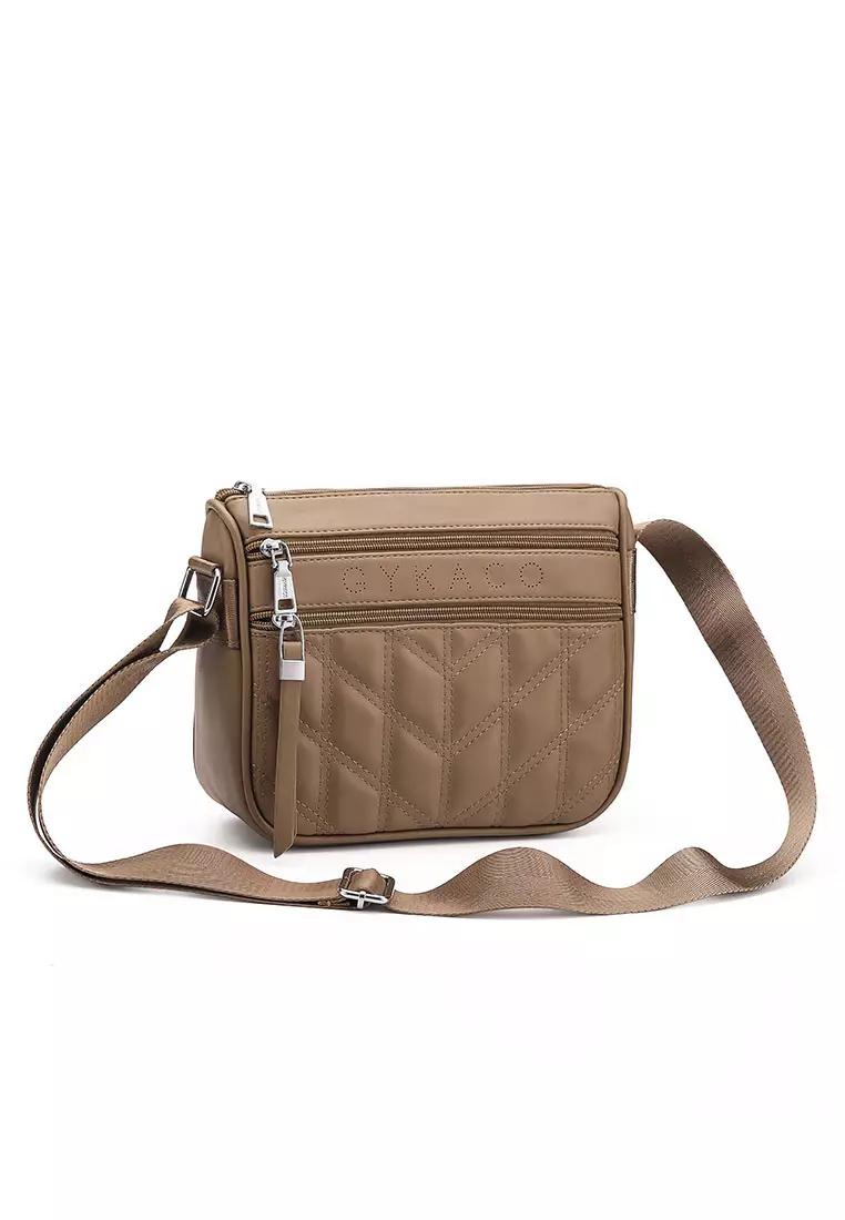 GYKACO FUMIKO Khaki - Tas Wanita Sling Bag - Fashion Top Handle Bag (Import)