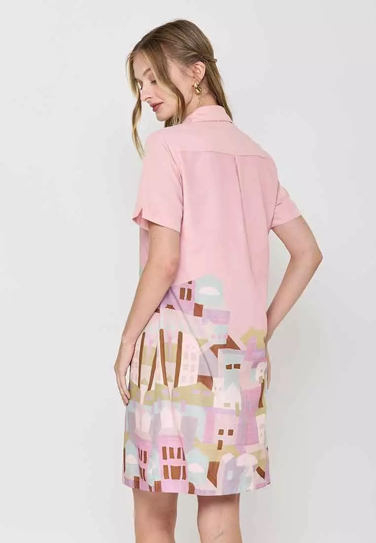 Scavina Collared Shirt Dress