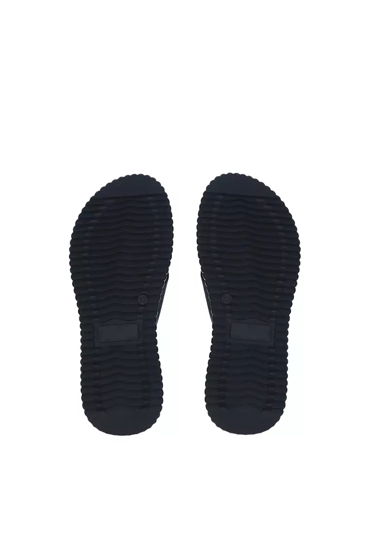 Black Flexi Cloud Buckled Sandals