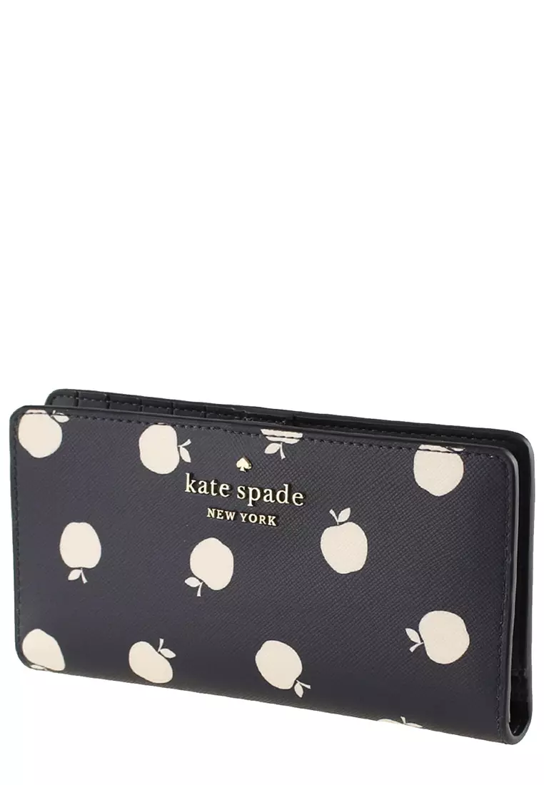  Kate Spade New York Staci Medium Saffiano Leather Satchel Purse  With Matching Lg Slim Bifold Wallet (Black) : Clothing, Shoes & Jewelry