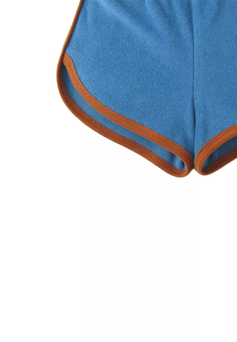 Girls Terry Towel Dolphin Shorts With Contrast Binding