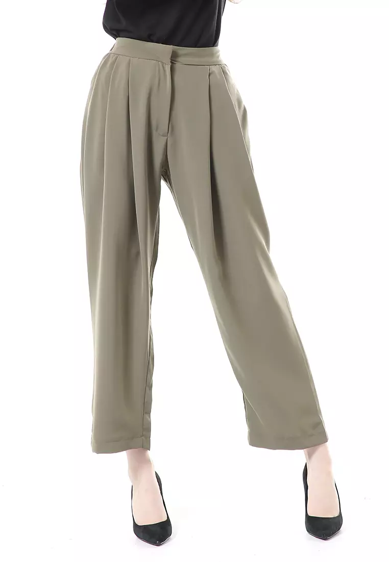 Dash Cullote Pants Bawahan Wanita High Quality - Olive
