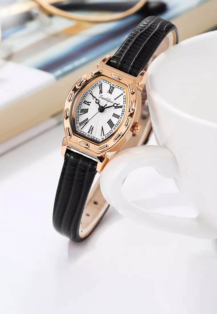 Jam Tangan Wanita 3345 Antik Korea Panggilan Mini Original Jam Tangan Cewek blackwhite