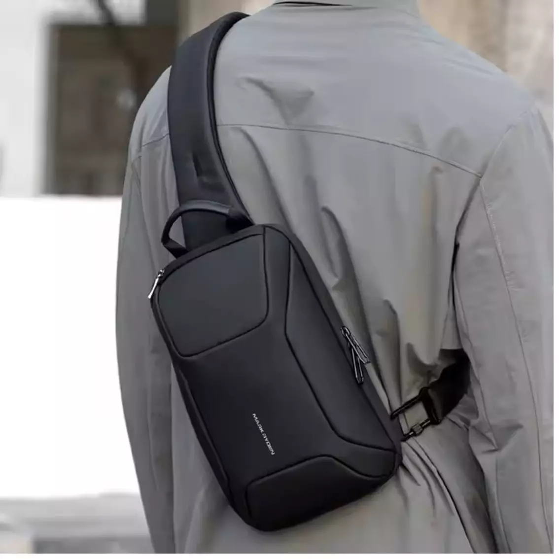 MARK RYDEN MR707 Tas Selempang Pria Crossbody Sling Bag Chest Bag Cowok-BLACK